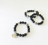 Evil Eye Bracelet in Black Agate