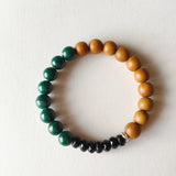 Malachite, Black Onyx & Sandalwood Bracelet