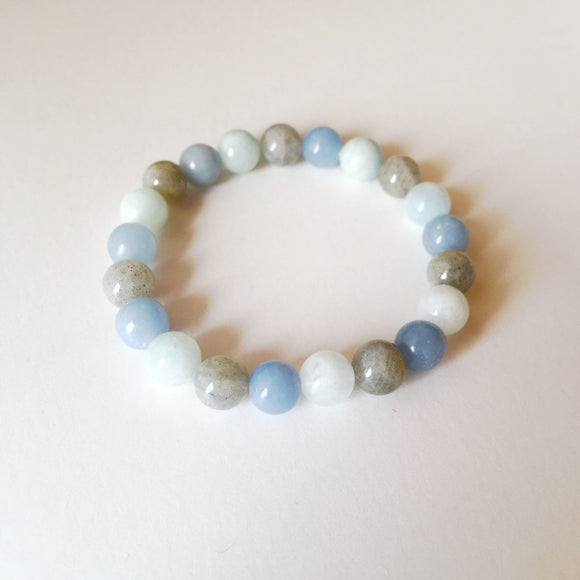 Aquamarine, Angelite & Labradorite Bracelet