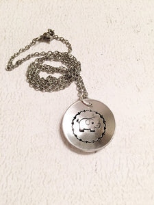 Elephant necklace - Hand stamped jewelry -