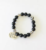 Evil Eye Bracelet in Black Agate