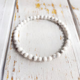 4mm White Howlite Bracelet ~ Calm & Relief
