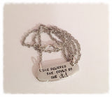 Hand stamped necklace - She believed she could so
