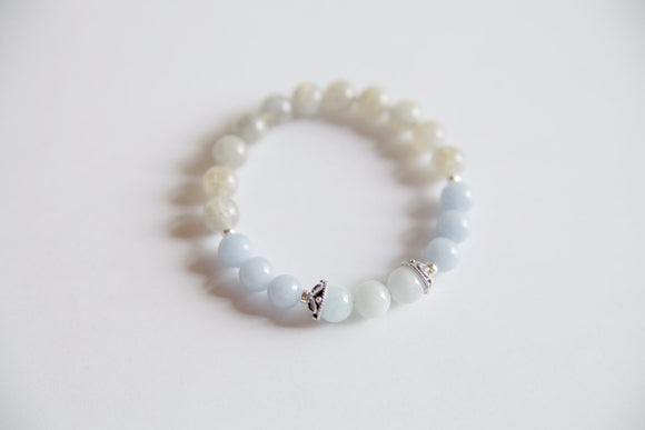 Aquamarine, Angelite & Labradorite Bracelet