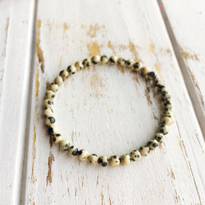 4mm Dalmatian Jasper Bracelet