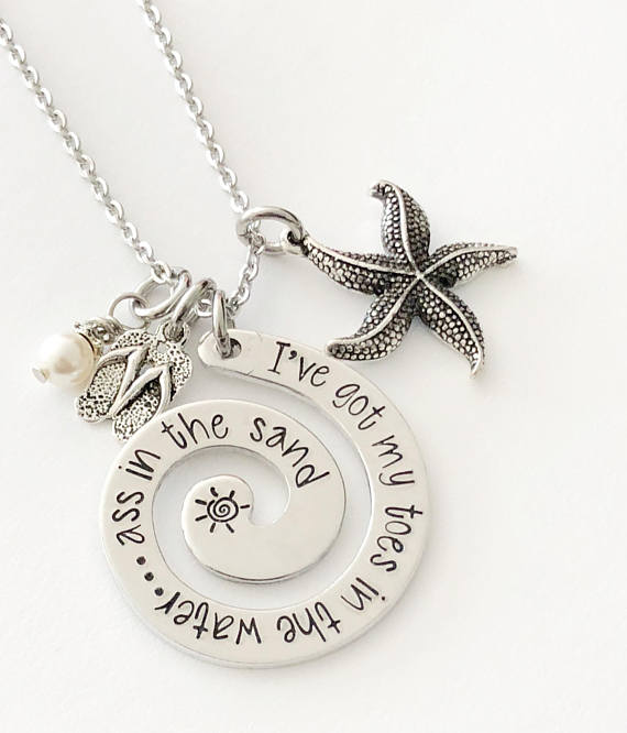 Toes in the water ass in the sand - Swirl necklace
