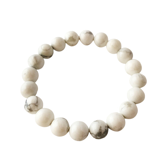 6mm White Howlite Bracelet ~ Calm & Relief