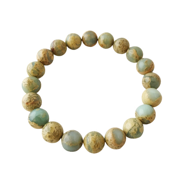 6mm Colorful Aqua Terra Jasper Bracelet ~ Peace