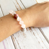Rhodonite, Rose Quartz & White Howlite Bracelet