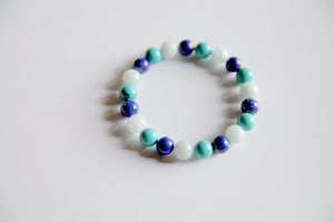 Aquamarine, Lapis & Chinese Turquoise Bracelet