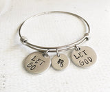 Let go Let God - Catholic jewelry - Cross bracelet