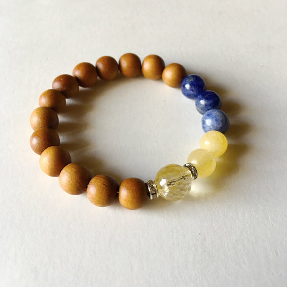 Citrine, Sodalite & Yellow Calcite Bracelet