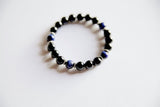 Genuine Black Onyx & Blue Tiger's Eye Bracelet w/
