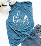 Choose Happy Muscle Tank Top. Yoga Tank. Joy.