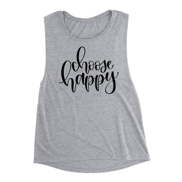 Choose Happy Muscle Tank Top. Yoga Tank. Joy.