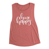 Choose Happy Muscle Tank Top. Yoga Tank. Joy.