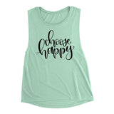 Choose Happy Muscle Tank Top. Yoga Tank. Joy.