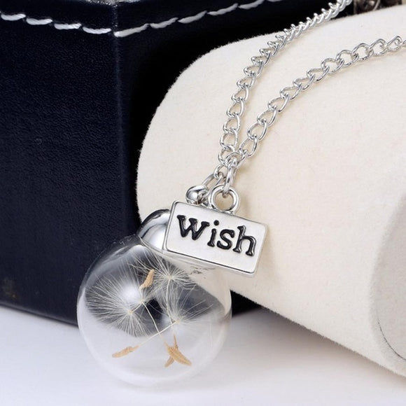 New Style Wish Glass Real Dandelion Necklaces