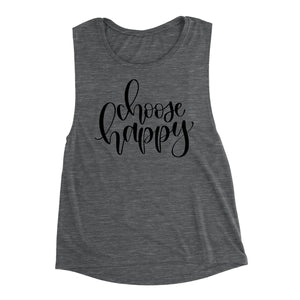 Choose Happy Muscle Tank Top. Yoga Tank. Joy.
