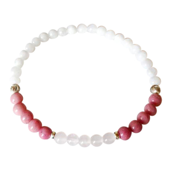 Moonstone, Rhodonite & Rose Quartz Bracelet