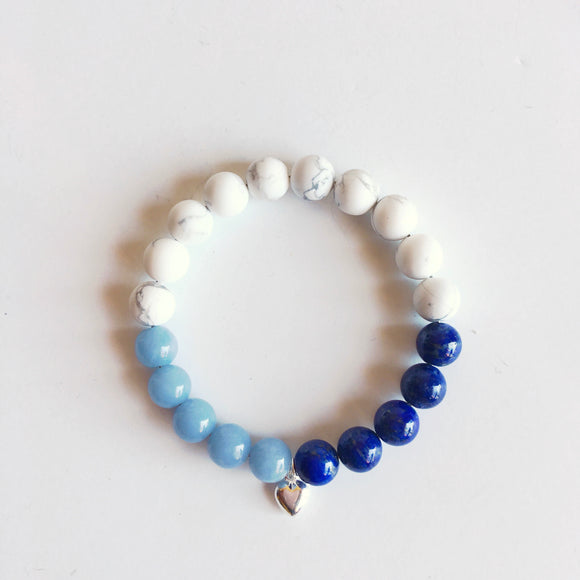 Angelite, Lapis Lazuli & White Howlite Bracelet