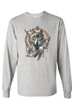 Unisex Long Sleeve Shirt Wolves With Dreamcatcher